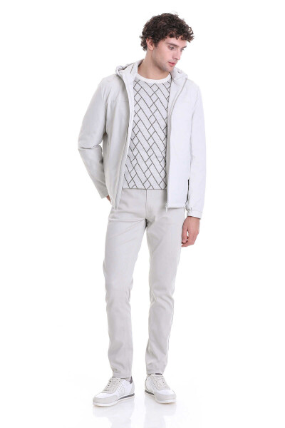 Taş Slim Fit Hakim Yaka Kapüşonlu Kaz Tüyü Mont - 2