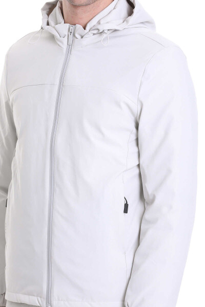 Taş Slim Fit Hakim Yaka Kapüşonlu Kaz Tüyü Mont - 6