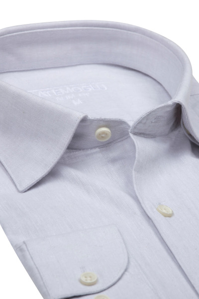 Taş Slim Fit Keten Gömlek - 6