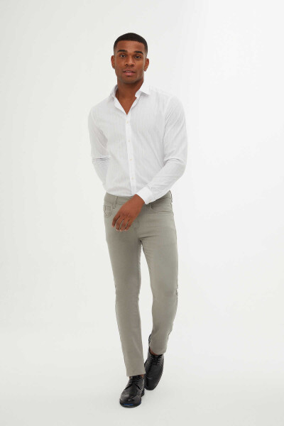 Taş Slim Fit Pamuklu 5 Cep Kanvas Pantolon - 4