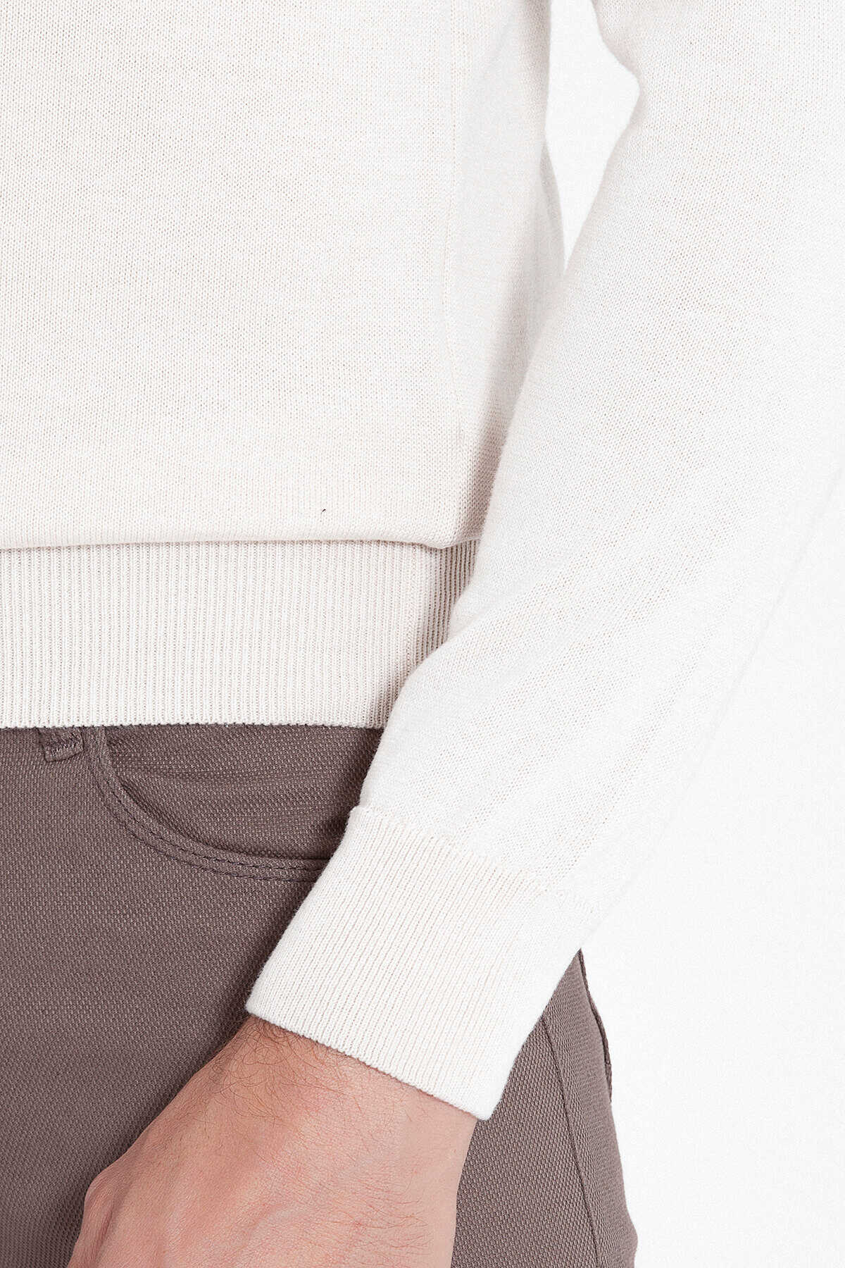 Taş Regular Fit Yarım Balıkçı Yaka Pamuklu Triko Kazak - 10