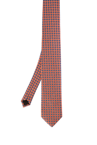 Turuncu Desenli Klasik Micro Kravat - 2