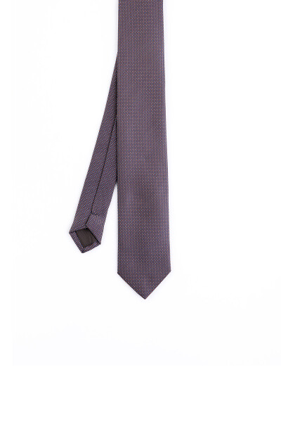 Turuncu Desenli Micro Casual Kravat - 5