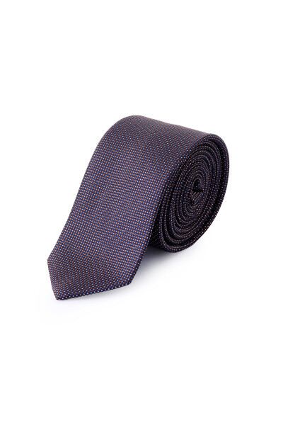 Turuncu Desenli Micro Casual Kravat - 2