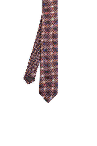 Turuncu Desenli Micro Casual Kravat - 5