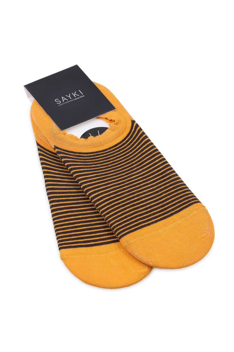 Turuncu Desenli Pamuklu İkili Babet Çorap - HATEM SAYKI