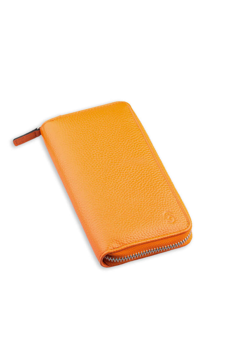 Turuncu Floter 100% Hakiki Deri Cüzdan - Saykı