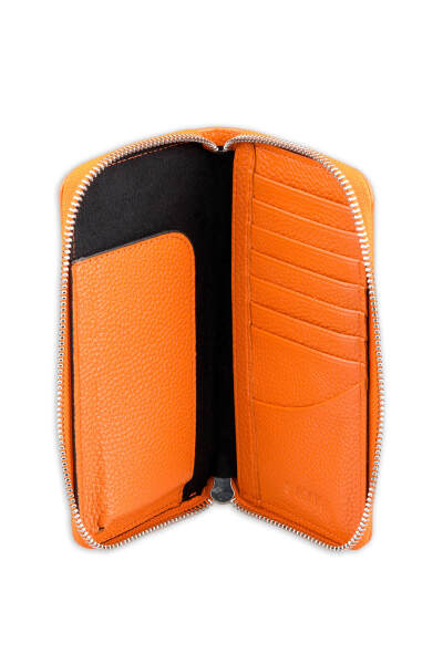 Turuncu Floter 100% Hakiki Deri Cüzdan - 3