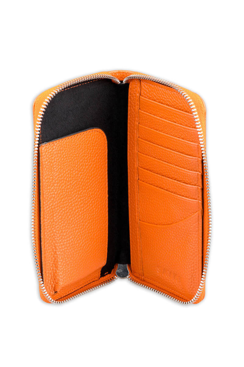 Turuncu Floter 100% Hakiki Deri Cüzdan - Saykı (1)