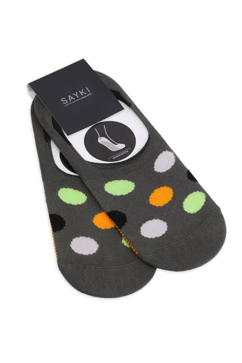 Turuncu İkili Puantiyeli Pamuklu Babet Çorap - HATEM SAYKI