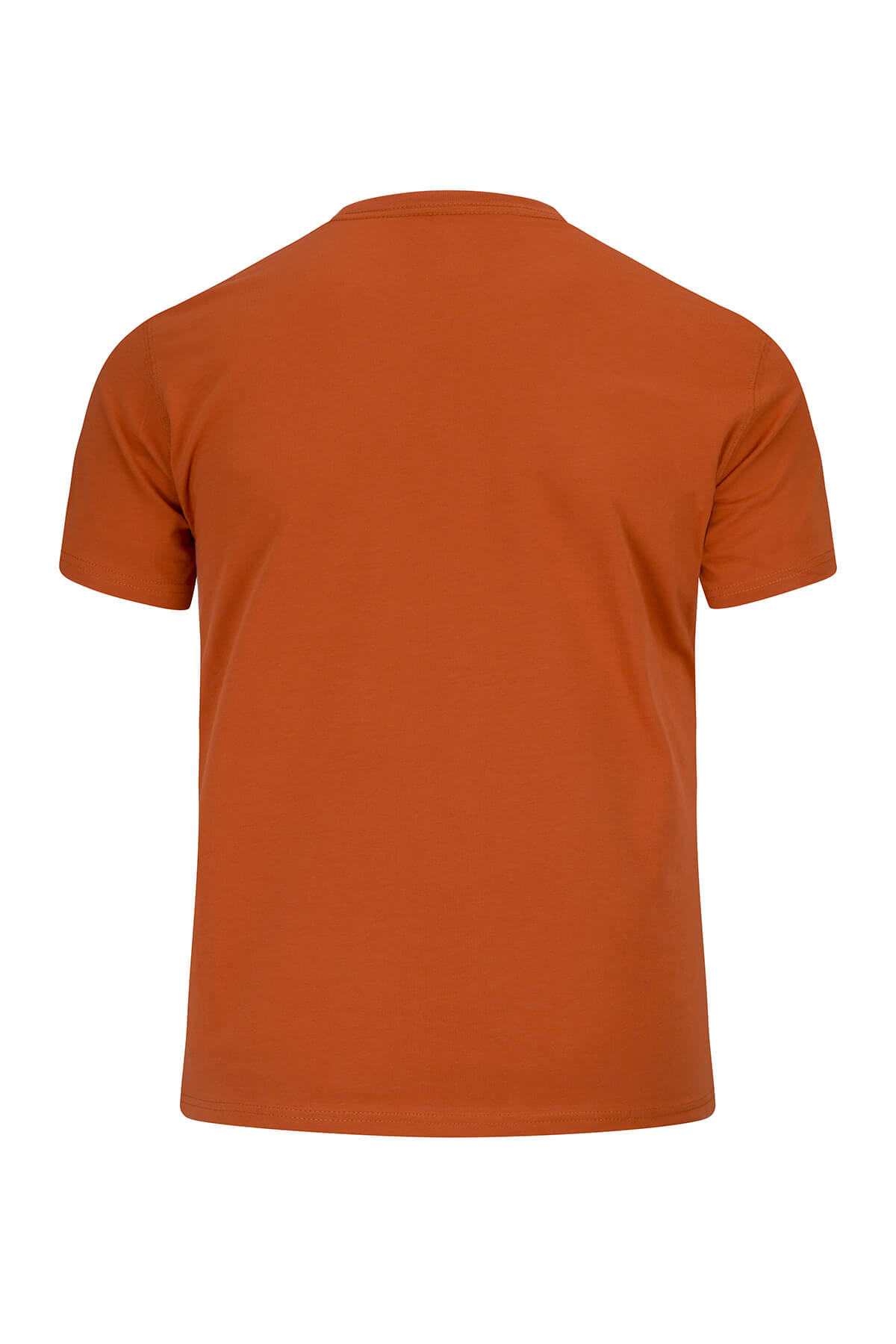 Turuncu Regular Fit Bisiklet Yaka 100% Pamuk Tişört - 4