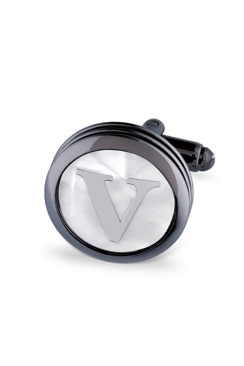 V Harfli Yuvarlak Tekli Kol Düğmesi - HATEMOĞLU