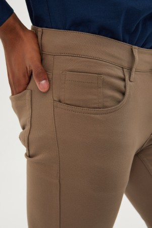 Vizon Slim Fit Düz Pamuklu 5 Cep Kanvas Pantolon - Thumbnail