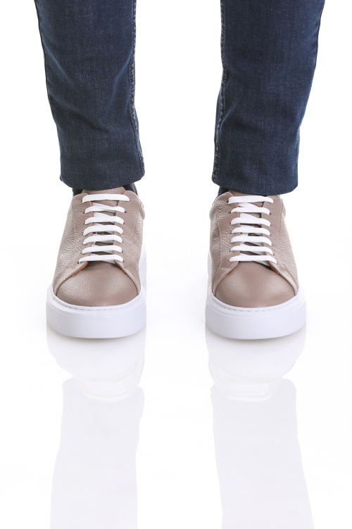 HTML - Vizon Casual Bağcıklı Deri Sneakers