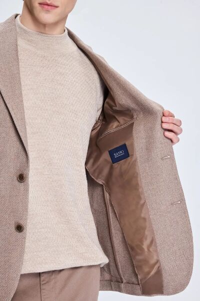 Vizon Comfort Fit Desenli Mono Yaka Ceket - 4