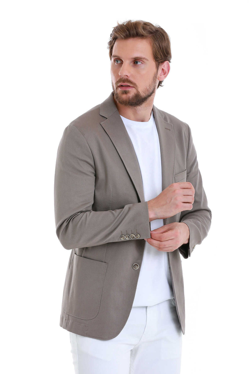 Vizon Comfort Fit Mono Yaka Klasik Ceket - Hatem Saykı (1)