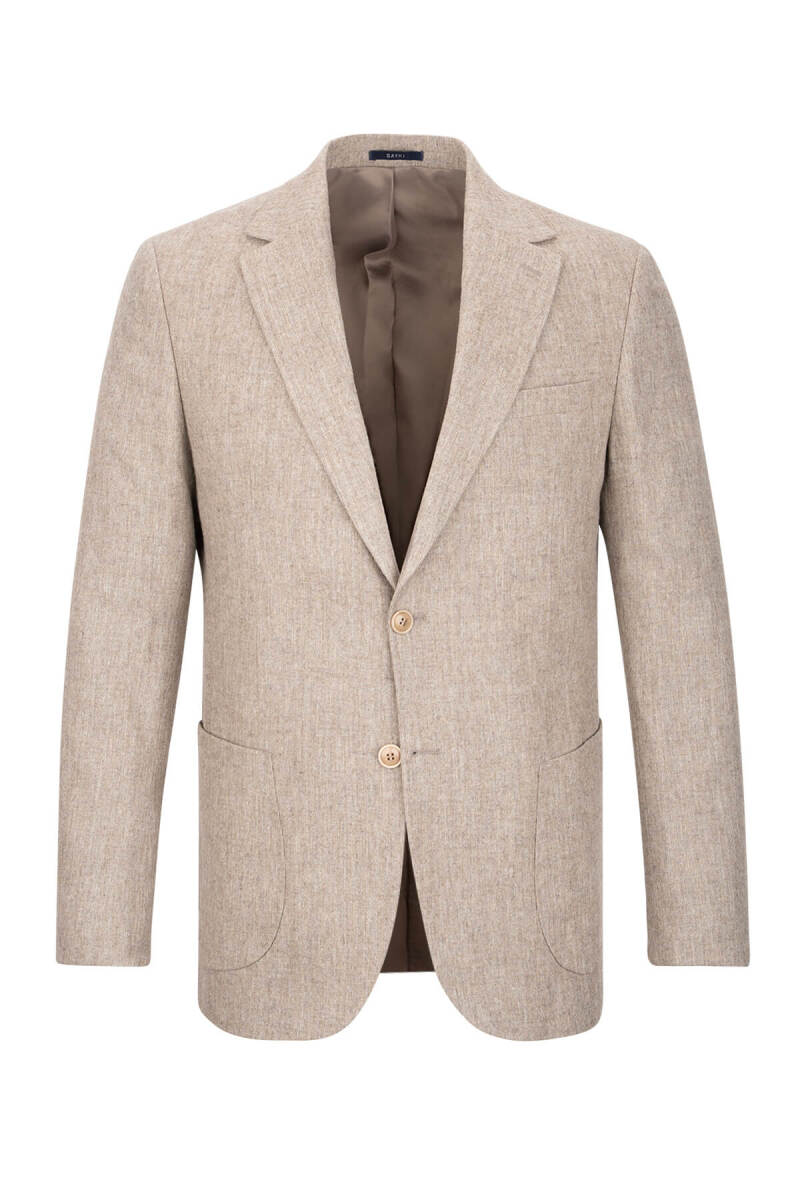 Vizon Comfort Fit Mono Yaka Yünlü Ceket - Saykı