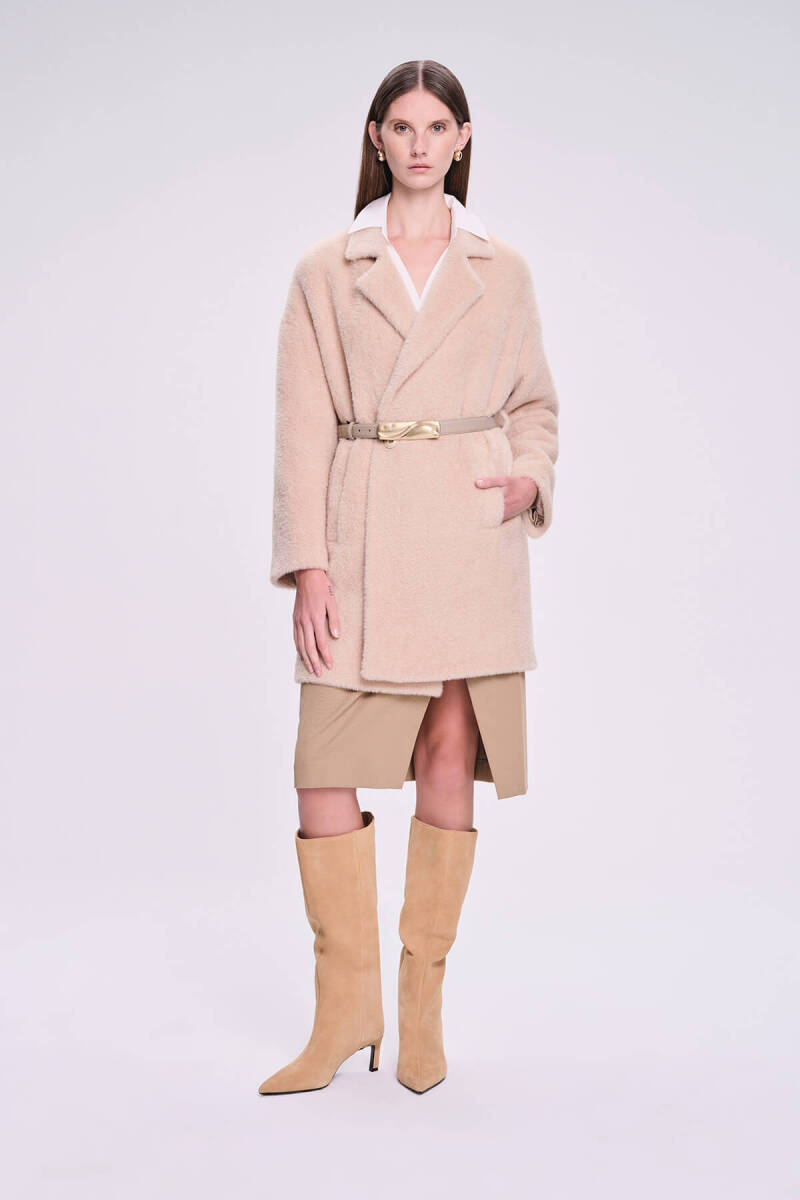 Saykı Woman Vizon Dinamik Fit Mono Yaka Manto - Saykı Woman