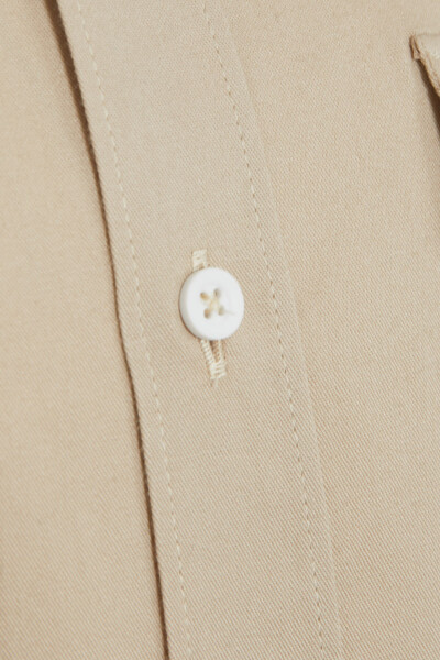 Vizon Comfort Fit 100% Pamuk Düğmeli Yaka Uzun Kollu Casual Gömlek - 6