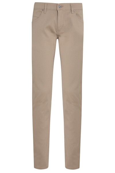 Vizon Desenli Slim Fit Pantolon - 1