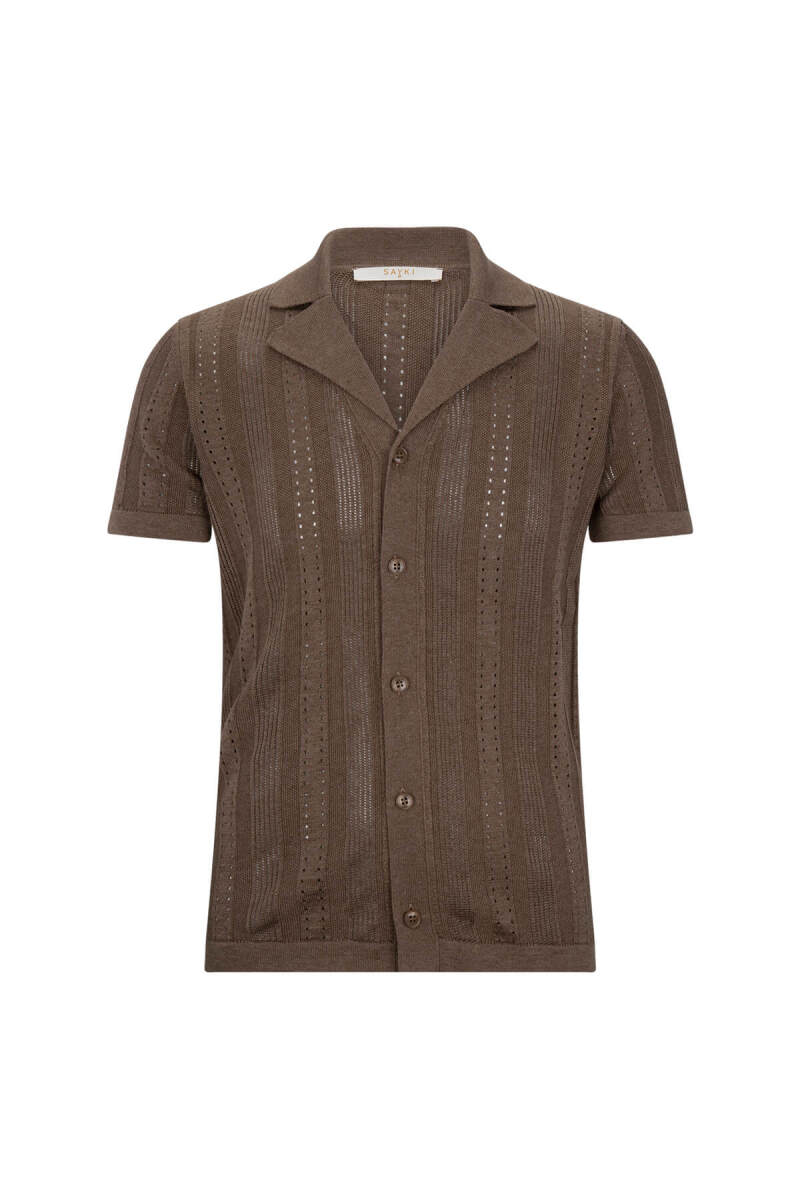 Vizon Regular Fit Apaş Yaka Gömlek Tişört - Saykı