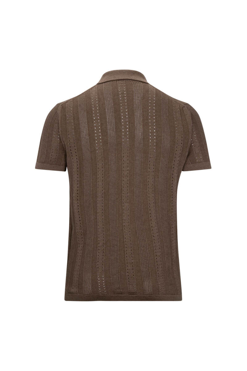 Vizon Regular Fit Apaş Yaka Gömlek Tişört - Saykı (1)