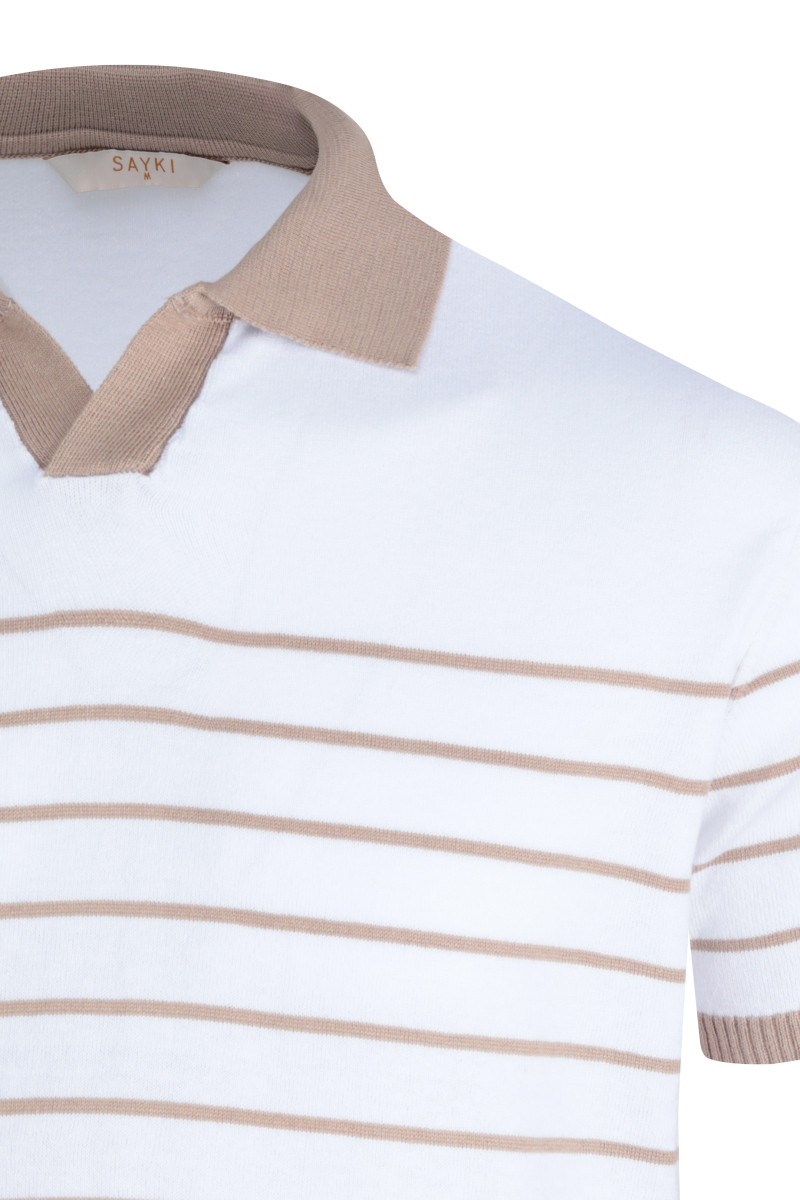 Vizon Regular Fit Apaş Yaka Pamuklu Tişört - Hatemoğlu (1)