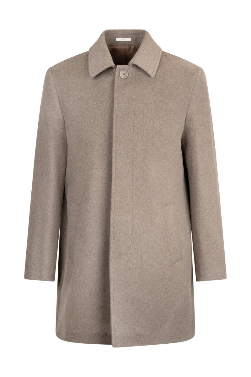 Vizon Regular Fit Bebe Yaka Kaşe Yünlü Palto - Hatem Saykı