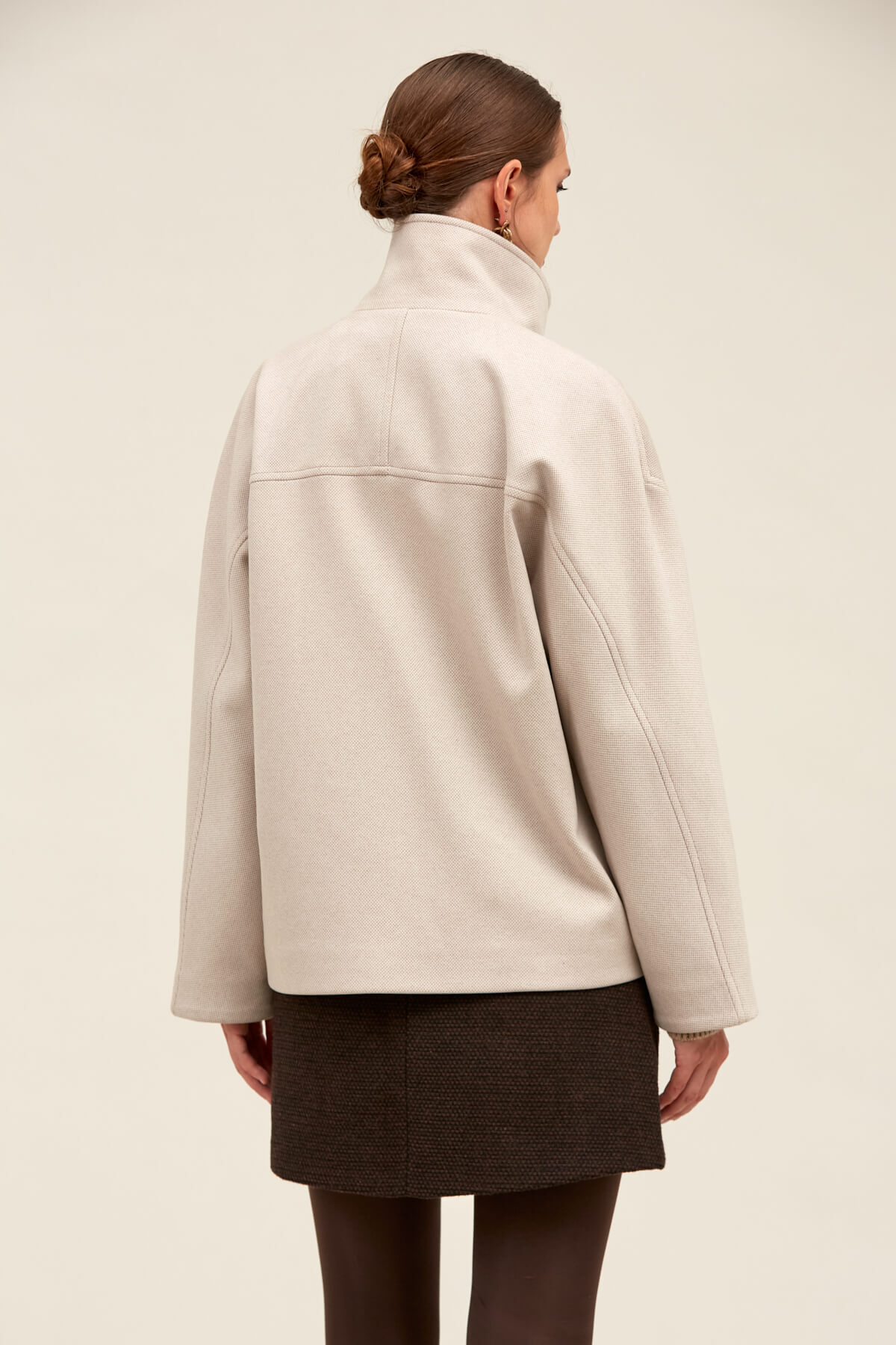 Saykı Woman Vizon Regular Fit Dik Yaka Manto - 5