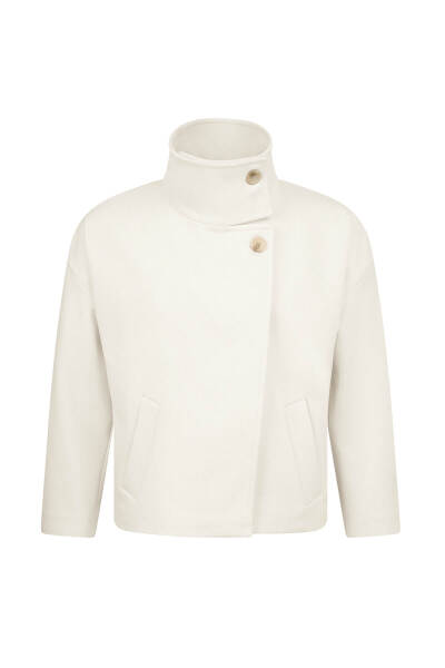 Saykı Woman Vizon Regular Fit Dik Yaka Manto - 6