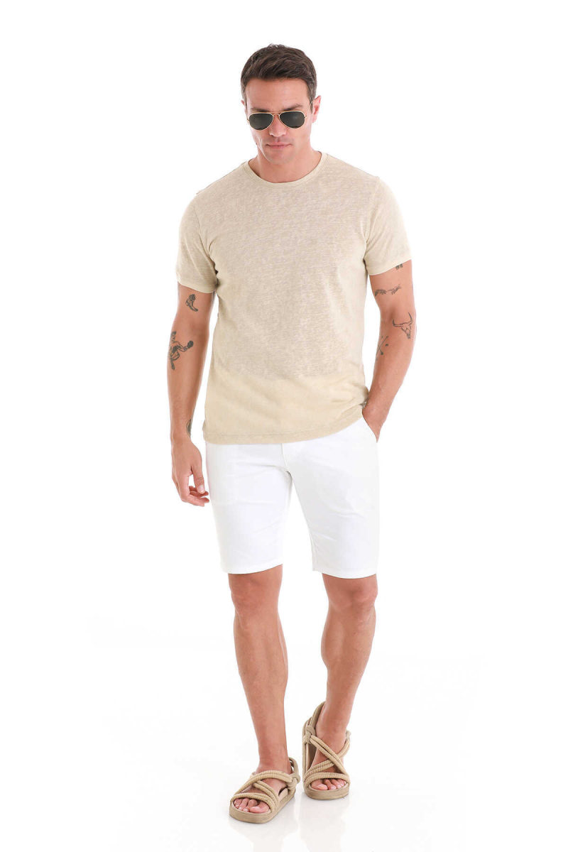 Vizon Regular Fit Bisiklet Yaka Pamuklu Tişört - Hatem Saykı (1)