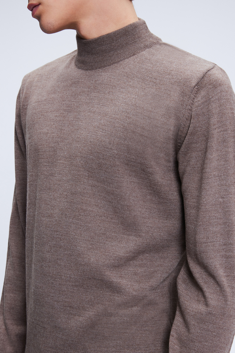 Vizon Regular Fit Düz Yarım Balıkçı Yaka Yünlü Triko Kazak - Hatemoğlu (1)