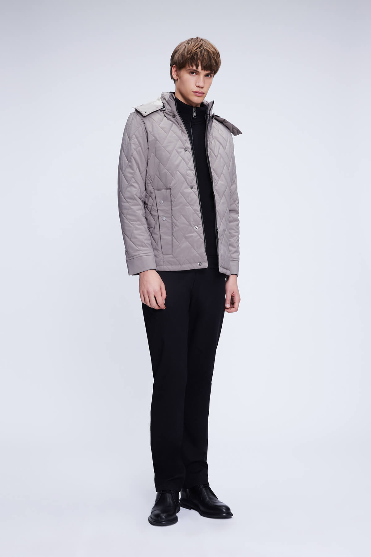 Vizon Regular Fit Hakim Yaka Kapitone Kapüşonlu Mont - 2