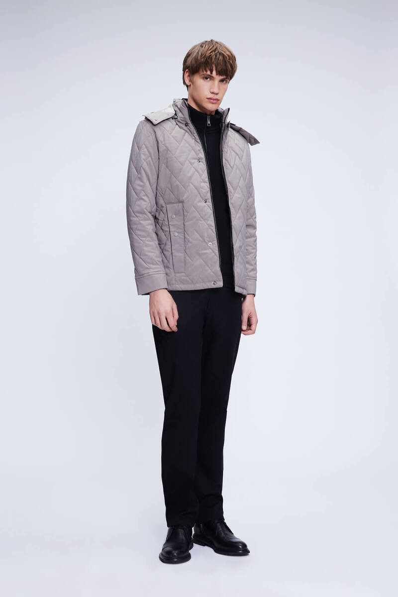 Vizon Regular Fit Hakim Yaka Kapitone Kapüşonlu Mont - Hatemoğlu (1)