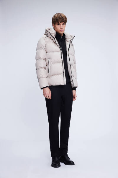 Vizon Regular Fit Hakim Yaka Kapüşonlu Şişme Mont - 2