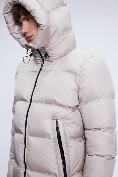 Vizon Regular Fit Hakim Yaka Kapüşonlu Şişme Mont - 3