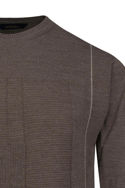 Vizon Regular Fit Jakarlı Bisiklet Yaka Yünlü Kazak - 2