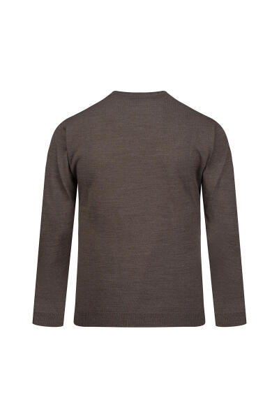 Vizon Regular Fit Jakarlı Bisiklet Yaka Yünlü Kazak - 3