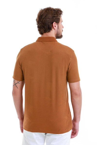 Vizon Regular Fit Jakarlı Polo Yaka Fermuarlı Tişört - 5