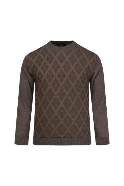 Vizon Regular Fit Jakarlı Yarım Balıkçı Yaka Yünlü Kazak 