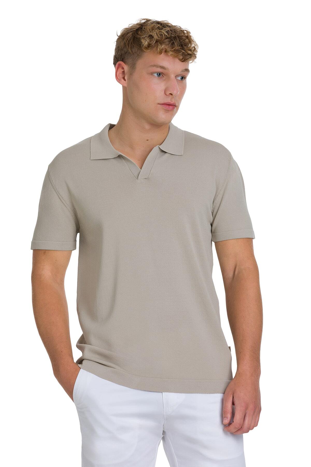 Vizon Regular Fit Polo Yaka Rayon Tişört - 1