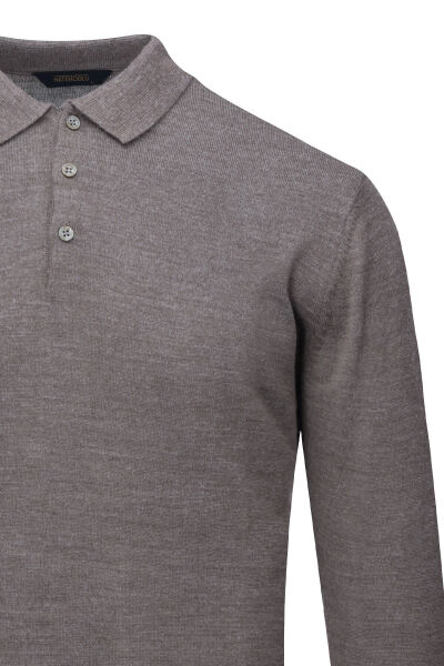 Vizon Regular Fit Polo Yaka Yünlü Kazak - 2