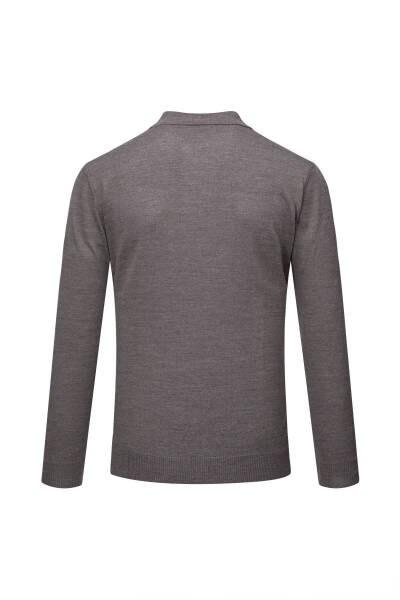 Vizon Regular Fit Polo Yaka Yünlü Kazak - 3