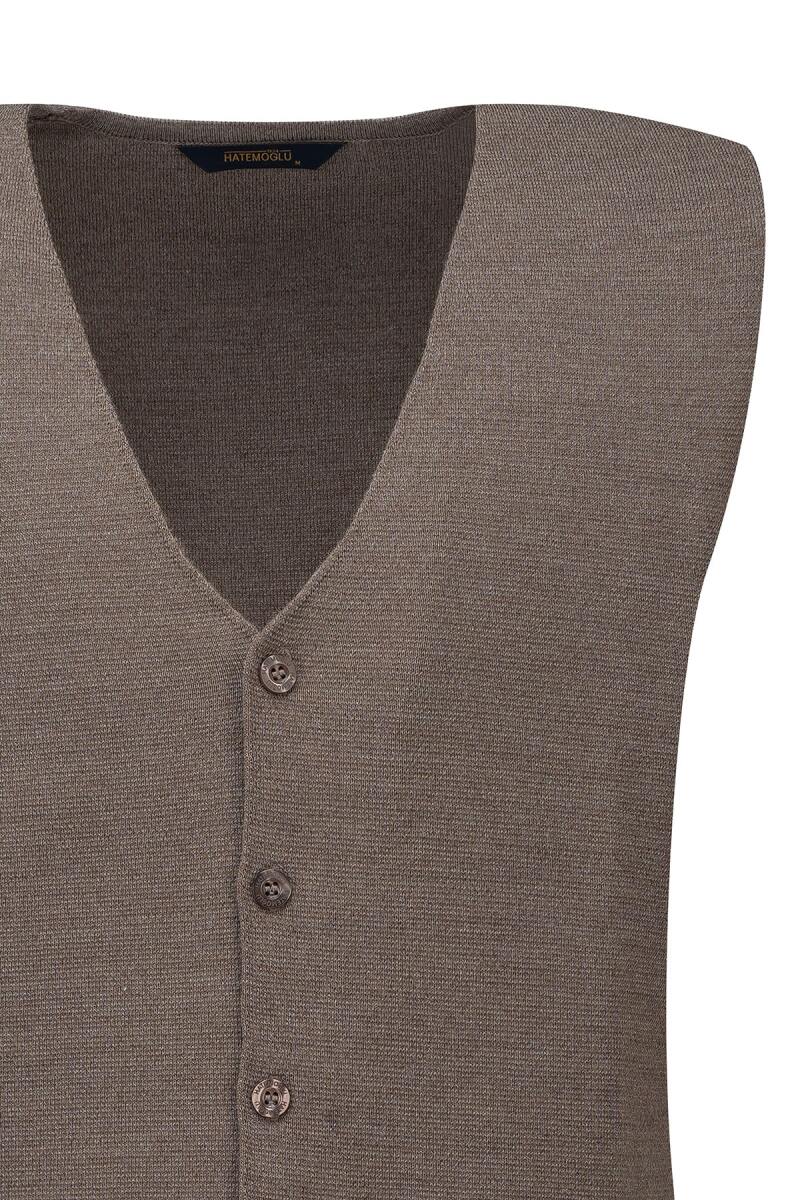 Vizon Regular Fit V Yaka Triko Yelek - Hatemoğlu (1)