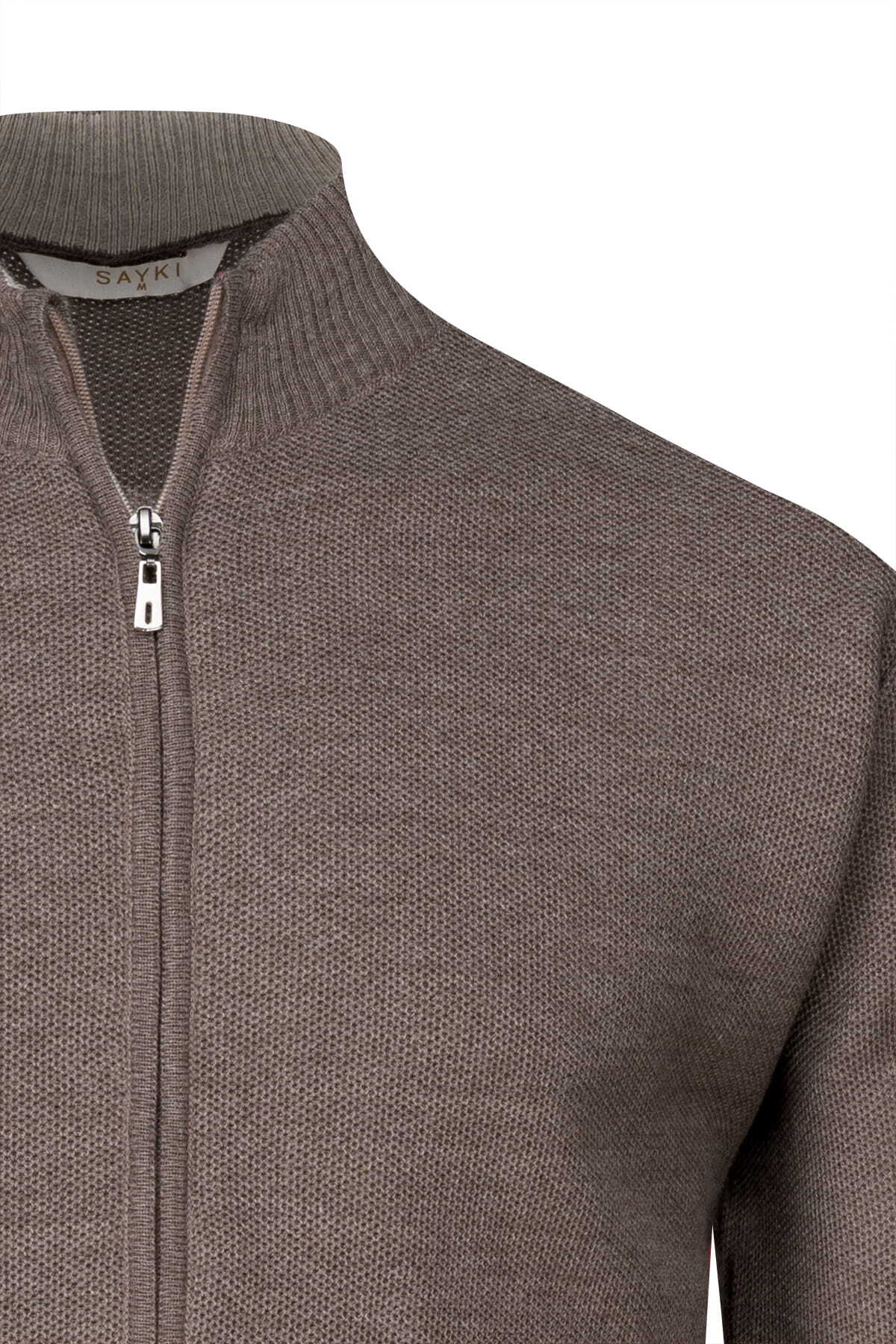 Vizon Regular Fit Yarım Balıkçı Yaka Cepli Yünlü Hırka - 2