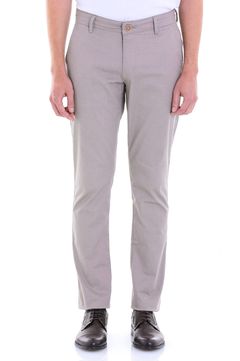 Vizon Regular Fit Desenli Pamuklu Yandan Cep Kanvas Pantolon - Hatemoğlu