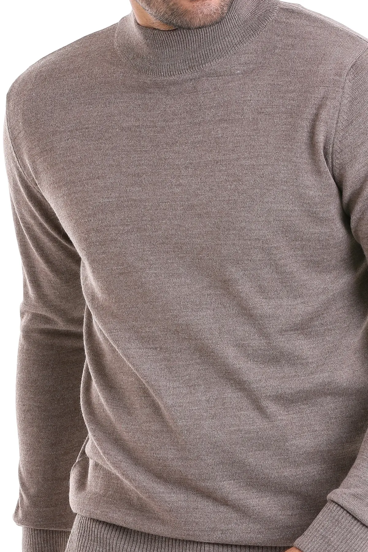 Vizon Comfort Fit Yarım Balıkçı Yaka Yünlü Kazak - Hatemoğlu (1)