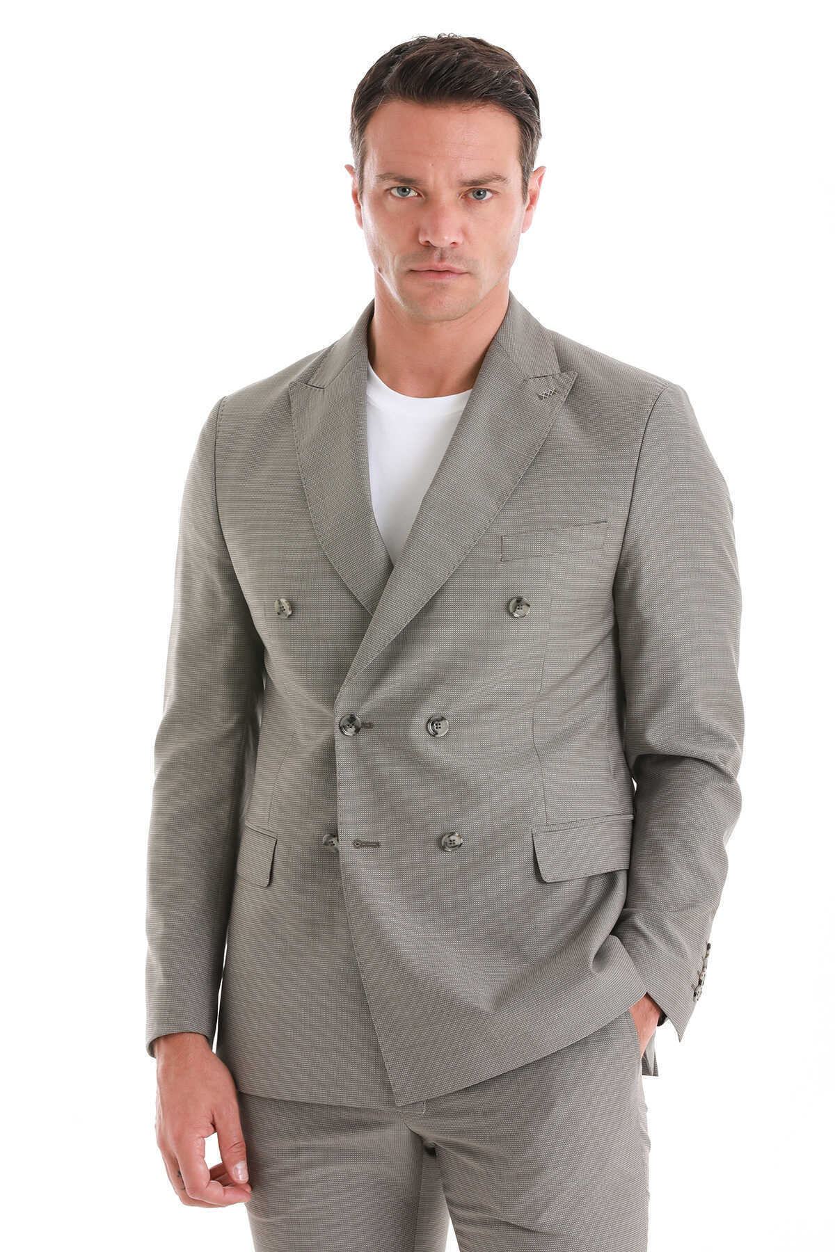 Vizon Slim Fit Kruvaze Klasik Takım Elbise - 2