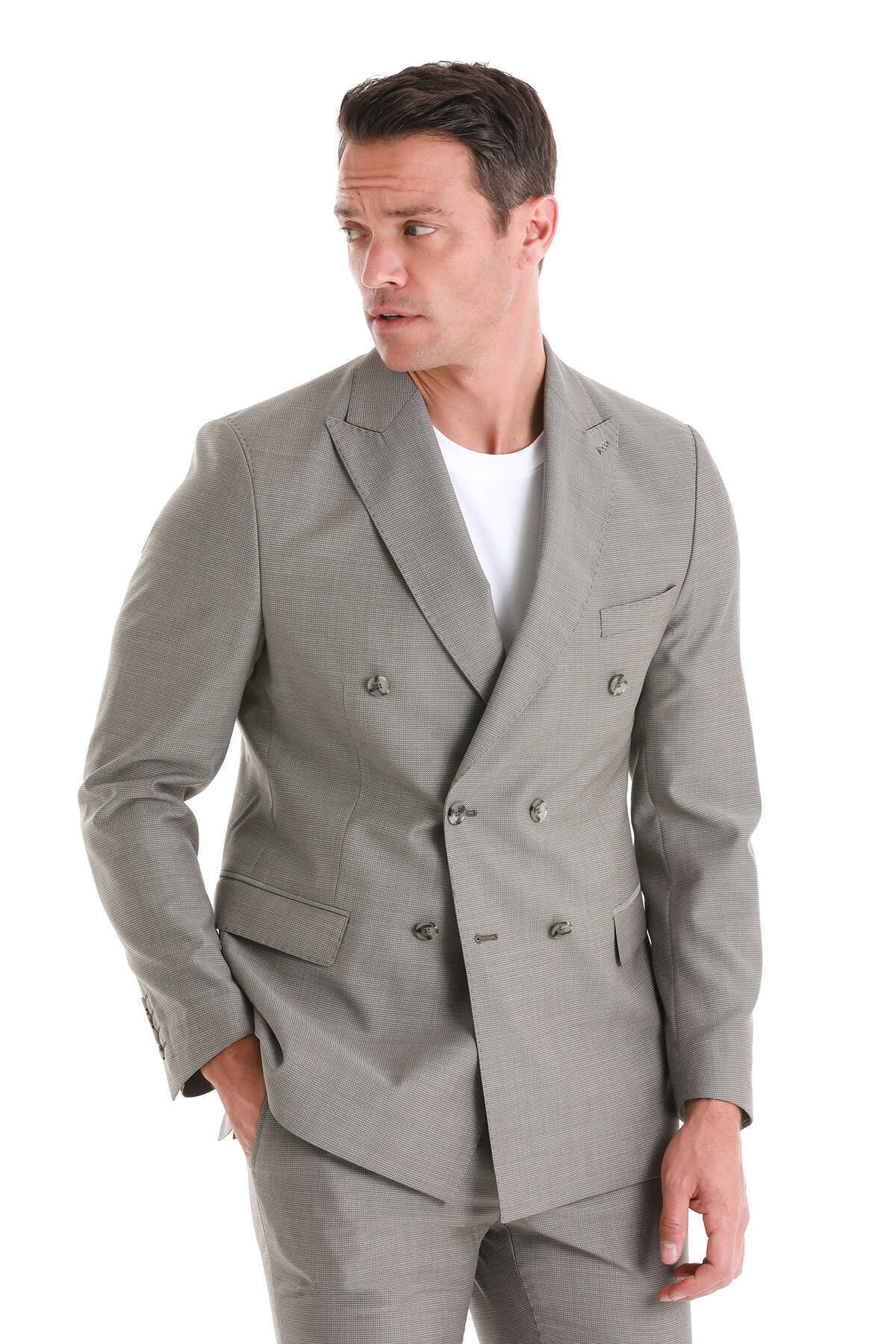 Vizon Slim Fit Kruvaze Klasik Takım Elbise - 3