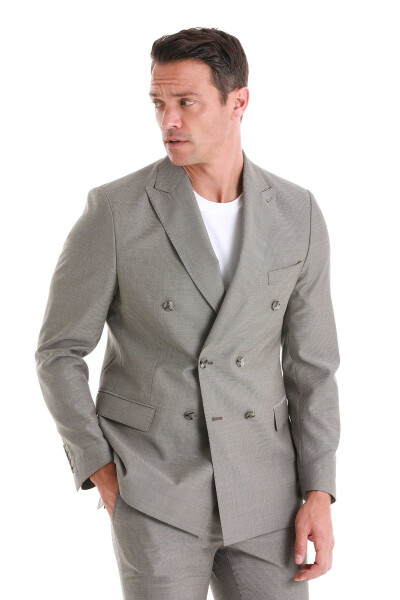 Vizon Slim Fit Kruvaze Klasik Takım Elbise - 3